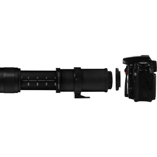 Lightdow 420-800mm F/8.3-16 Super Telephoto Lens Manual Zoom Lens +T2 Adaper Ring for Canon DSLR Cameras EF EF-S Mount Lens