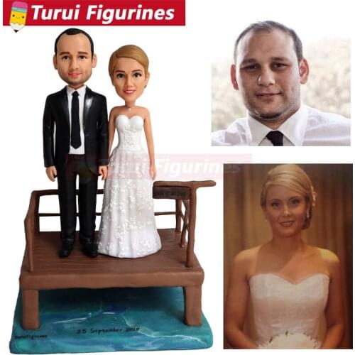 Travel wedding cake topper lakeside wedding figurines home decorations decor wedding party favor unique gift ideas home decor