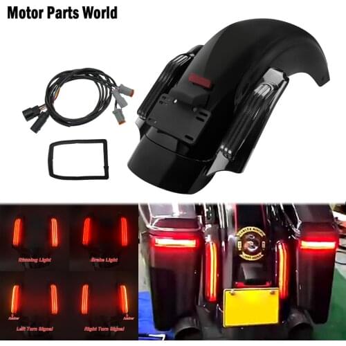 Motorcycle Smoke LED Rear Fender System For Harley Touring Street Glide FLHX Road King FLHR Ultra Limited Electra Glide 2014-Up