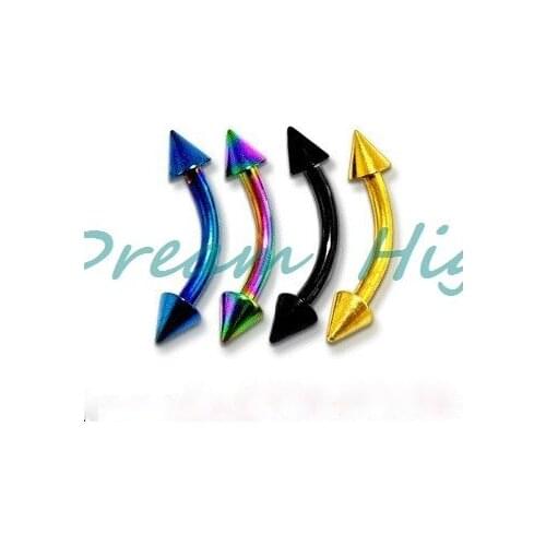 Free Shipping Wholesale Eyebrow Ring Titanium Eyebrow Piercing 316l Surgical steel 100pcs/lot Promotional Product