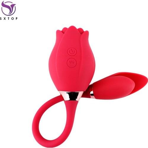 Rose Shape Vaginal Sucking Vibrators Erotic Nipple Sucker Oral Sucker Clitoris Stimulation Powerful Vibrators Sex Toys for Women