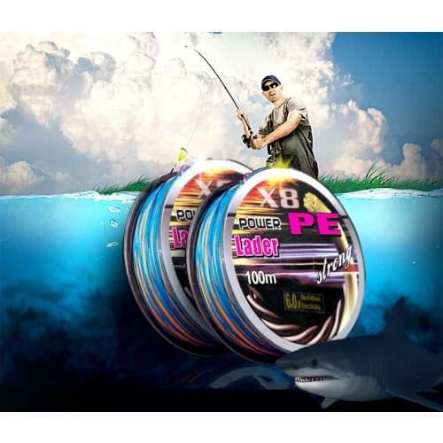 Top quality colorful high strength PE fishing line 100 meters strong wear resistant weaving fishing lures thread 2pcs/lot