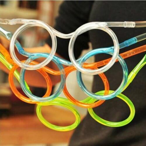 Fun Soft Plastic Straw Glasses Flexible Drinking Straws Tube Tools Kids Party Supplies Bar Supplies Accessories