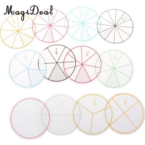 1Set Educational Math Fraction Circles Chips Game Toy for Kids Children Mathematics Learning Teaching Aids School Supplies