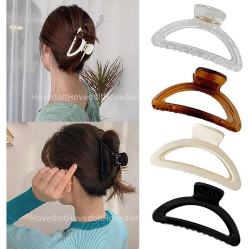 1PC Korean Solid Hair Claws Elegant Clear Acrylic Hair Clips Hairpins Barrette Headwear for Women Girls Fashion Hair Accessories