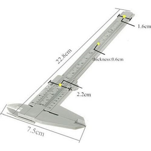 1 PC Gray 150mm Mini Plastic Sliding Vernier Caliper Gauge Measure Tool Ruler T1269 P50