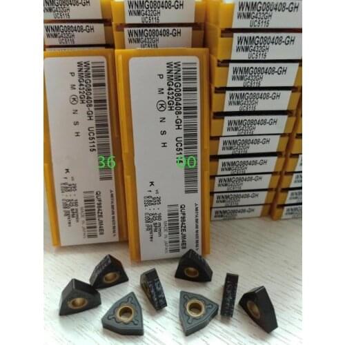 100PCS Carbide Insert WNMG080408-GH UC5115 External Turning Knife Lathe Tool CNC