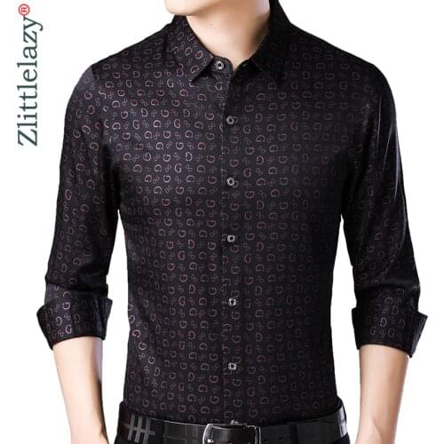 2020 Brand Casual Spring Luxury Letter Long Sleeve Slim Fit Men Shirt Streetwear Social Dress Shirts Mens Fashions Jersey 2304