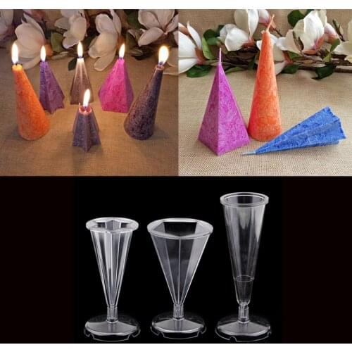 3pcs/set Plastic Clear Handmade Wedding Candle Making Mould DIY Craft Mold