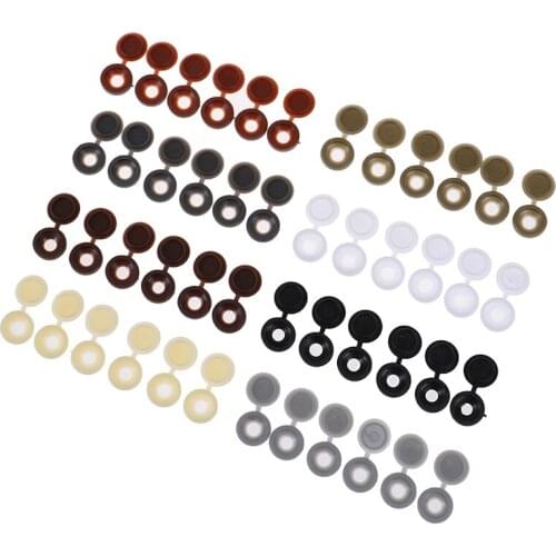 50Pcs Hinged Plastic Screw Cover Fold Caps Button For Car Furniture Decorative Cover 8 Colors