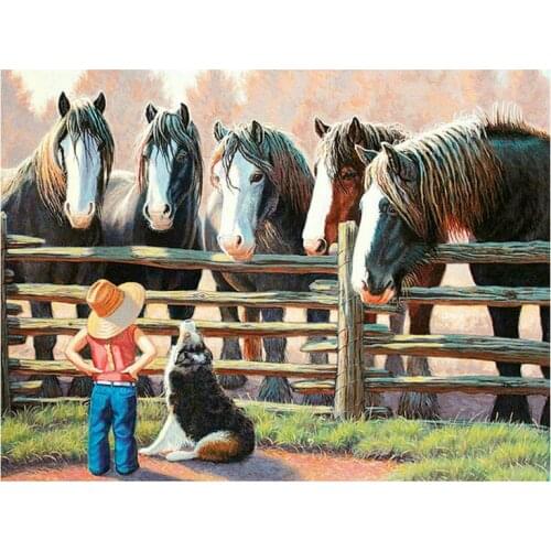 5d diamond painting horse kids ranch animal full square diamond mosaic rhinestone crafts embroidery home decoration