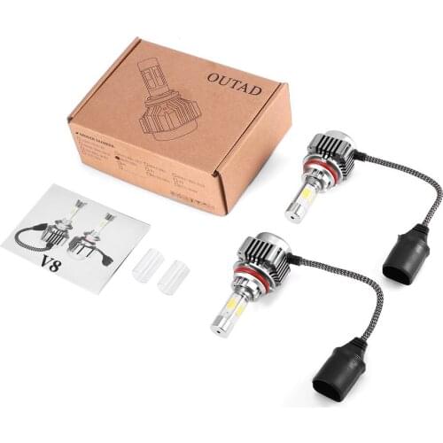 9004 9007 9006 H4 H11 H13 LED Car Headlight Bulb 4 Side COB Headlight Dual Beam High Low LED Kit 6000K Replace for HID Bulbs