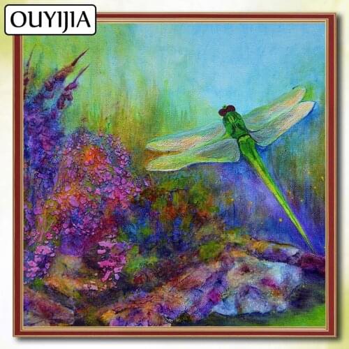 OUYIJIA Dragonfly Butterfly 5D DIY Diamond Painting Full Square Diamond Mosaic Bird Animal Picture Of Rhinestone Embroidery Sale