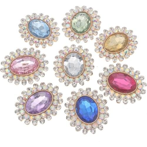 5pcs/lot 31x26mm Flatback Rhinestones Applique For Handicraft Bow Decoration Stones And Crystals Girl Scarf DIY Accessories