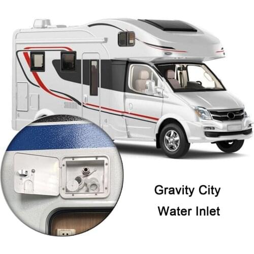 White Gravity City Water Inlet Fill Dish Hatch Lock RV Trailer