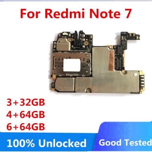 Free SHipping for Xiaomi Redmi Note 7 Motherboard 32GB 64GB Unlocked Mainboard Original Logic Board Full Chips Circuits Board MB