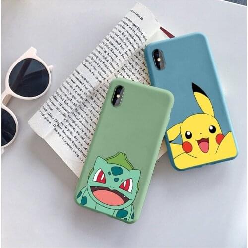 Pokemon Pikachu Animation Mobile Phone Shell Anti-fall Protective Cover for IPhone11 7 8 X XS XR XSMAX 11ProMax Soft Shell