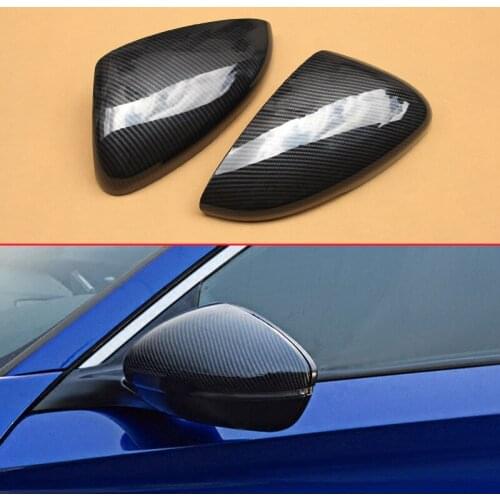 Black Carbon Fiber Look Covers For 2018-2019 10th Honda Accord Side Rearview Mirror Bowl Molding Accessories