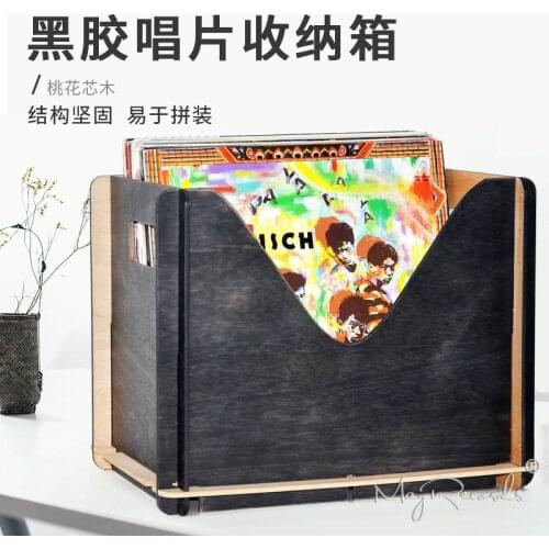 Assembly Wooden Vinyl Records Storage Frame Hold 30 Sheets of LP