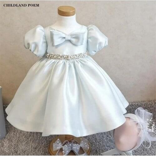 Kid Dresses For Girls Party And Wedding Pearl Princess 1St Birthday Baptism Christening Baby Dress Children Girls Ball Gown
