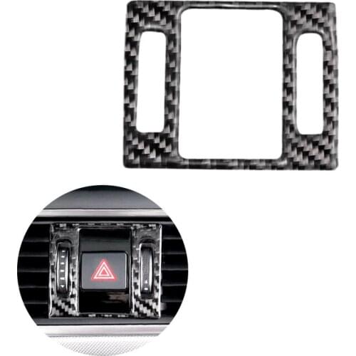 For Audi A6 C7 2012 2013 2014 2015 2016 Car Center Control Panel Air Outlet Safety Warning Light Frame Carbon Fiber Cover Decor
