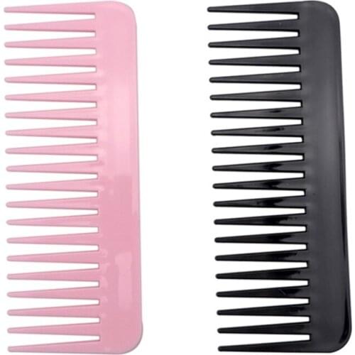 1pcs Wide Teeth Tooth Comb Large Wide Black Plastic Pro Salon Barber Hairdressing Combs Reduce Hair Loss Hair Care Tool