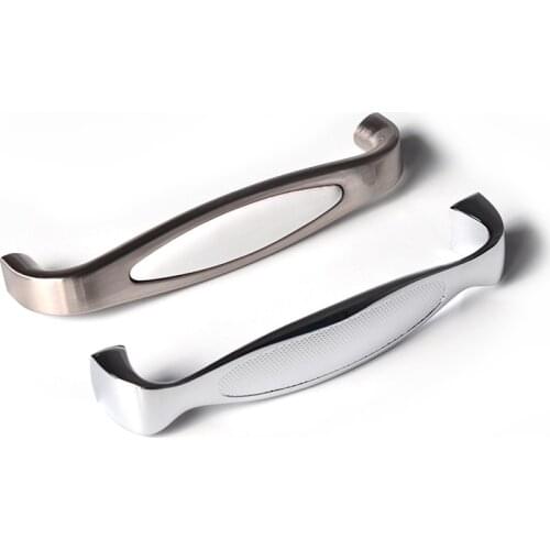 HJY Ceramic Furniture Handle Modern Chrome/Stainless Steel Pull Cupboard Door Pull Simple Kitchen Drawer Handle Hardware Z385