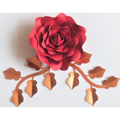Artificial Flowers 10CM + Leaves 15CM Fleurs Artificielles Backdrop DIY Giant Paper Flowers Wedding Party Decor Baby Shower