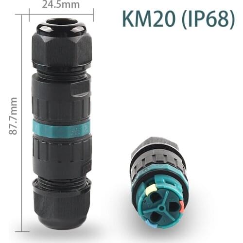 KM20 IP68 Waterproof Connectors Terminal Plug-in Connection Conductor With Lever Quick Wire Connector 3 Pin Adapter Cable