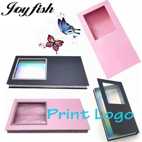 4 Pairs Lash Packaging Wholesale Mink False Eyelashes Boxes Black and Pink Case Packing 25mm Empty with Tray Makeup Accessories