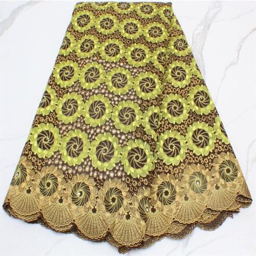 Beautiful Swiss Voile Lace African Lace Fabric High Quality African 100% Cotton Fabric 5Yards Swiss Lace Fabric for Dress 4327B