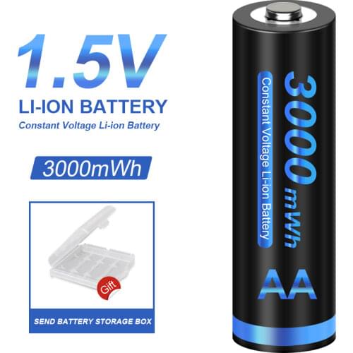 3000mWh 1.5V AA Lithium Rechargeable Battery 1.5V AA polymer Li ion Batteries AA 1.5v Rechargeable Battery for Remote Control