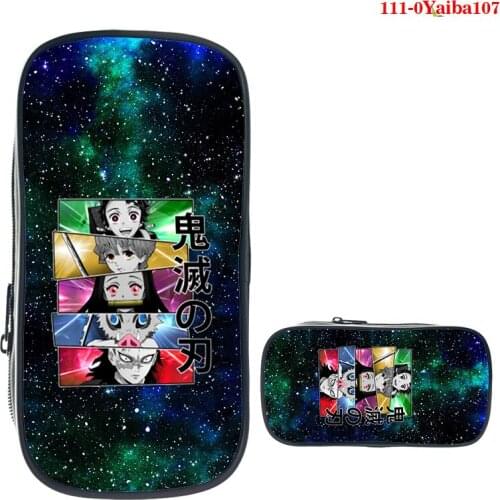 Cartoon Demon Slayer stationery bag Students pen bag kids pencil bag beautiful Pencil Holder Boys Girls Daily pencil case