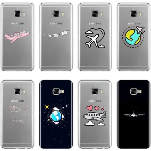 Soft Silicone Phone Case For Samsung Galaxy C5 C7 C8 Airplane Star Travel Flying Back Cover For Samsung Galaxy C9 C7 C5 Pro Case