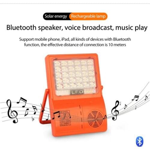 New Solar Outdoor Camping Emergency Lighting Multi-function Bluetooth Music Warning Panel Light USB Charging