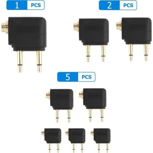 New Plug Adaptor Jack Audio Headphone Converter Adapter Headset Connector 3.5mm For Airline Airplane Travel Earphone