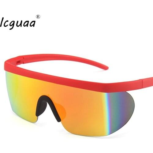 Rimless Mirror Sunglasses Women Plastic Frame Brand Glasses Brand Designer Fashion Onepieces Female Shades Shield