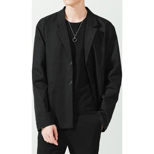 Men Blazer Single-breasted Solid Color Summer Lapel Pockets Jacket for Daily Wear