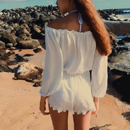 Sexy woman jumpsuit ladies dress short sleeve off shoulder sexy jumpsuit party jumpsuit rompers shorts womens jumpsuit