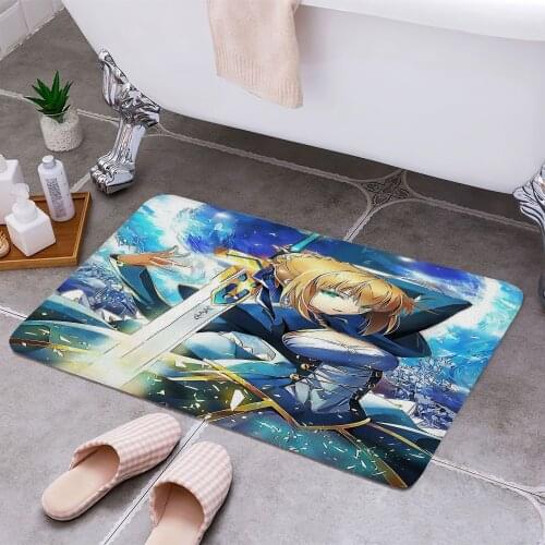 Fate Stay Night Anti-slip Doormat Vacuuming Water Absorbing Kitchen Bedroon Bath Floor Mats Home Entrance Home Decora