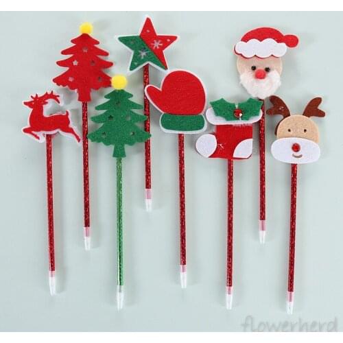5pcs/lots Christmas Black Gel Pens Stationery Cute Kawaii Santa Elk Pens for Writing Creative School Office Supplies Kids Gifts