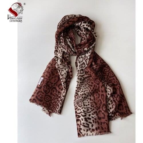 NEPALESE HAND PRINTED 100% MARINO WOOL SCARF SHALW SOFT & WARM THIN FACTORY DIRECT Leopard print