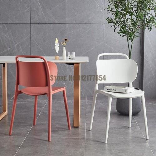 Nordic Plastic Chair Backrest Simple Modern Home Creative Desk Chair Milk Tea Shop Simple Thickening Leisure Stool