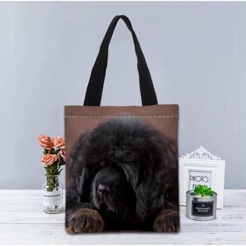 Caucasian Shepherd Dog Handbag Foldable Shopping Bag Reusable Eco Large Unisex Canvas Fabric Shoulder Bags Tote Cloth Pouch 1208