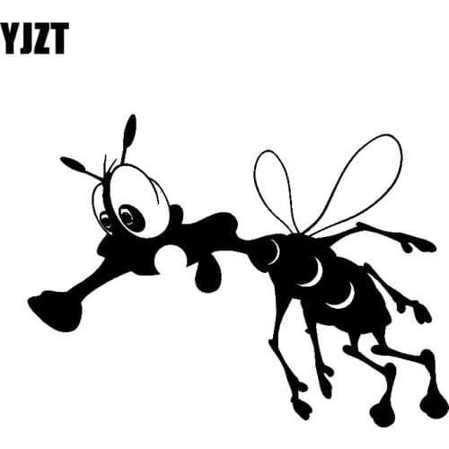 YJZT 14.5CM*10.7CM Realistic Mosquito Insect Interesting Unusually Vinyl Decal Art Car Sticker Black/Silver C19-1169