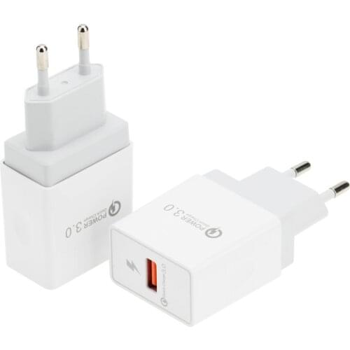 Quick Charge QC 3.0 USB Charger EU Wall Mobile Phone Chargers Adapter for iPhone 11 X 8 Fast Charging For Xiaomi Huawei LG 50pcs
