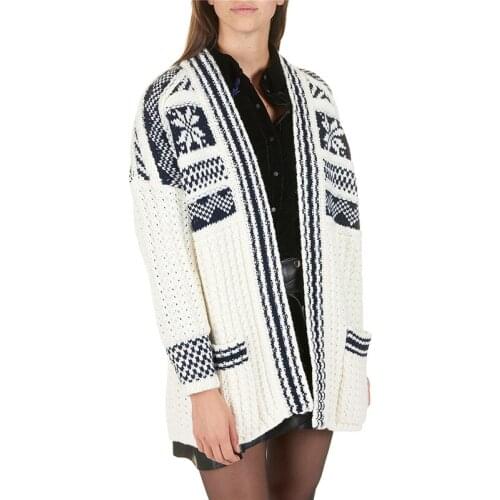 Patads French womens autumn and winter Crochet simple color matching T-shirt mascot