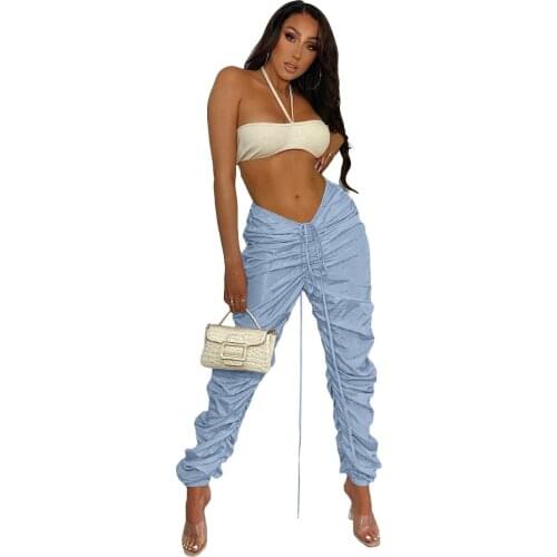 Women Sweat Pant Harajuku Solid Color Trousers Jogger 2021 Drawstring Cargo Pant Streetwear Casual Sweatpant Autumn Wholesale