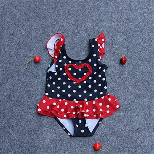 2019 One Piece Girls Swimsuit Sweet Heart Childrens Swimwear One Piece Girl Swimwear Princess Beachwear Bathing Suit G47-CZ914