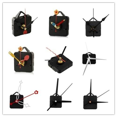 1 Set Silent large wall Clock Quartz Movement Mechanism Black and Red Hands Repair Kit Tool Set With Hook Saat Drop Shipping